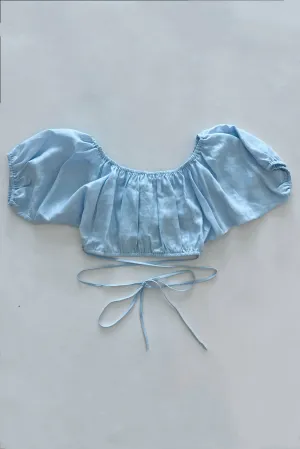 SOLE WRAP TOP SKY LINEN