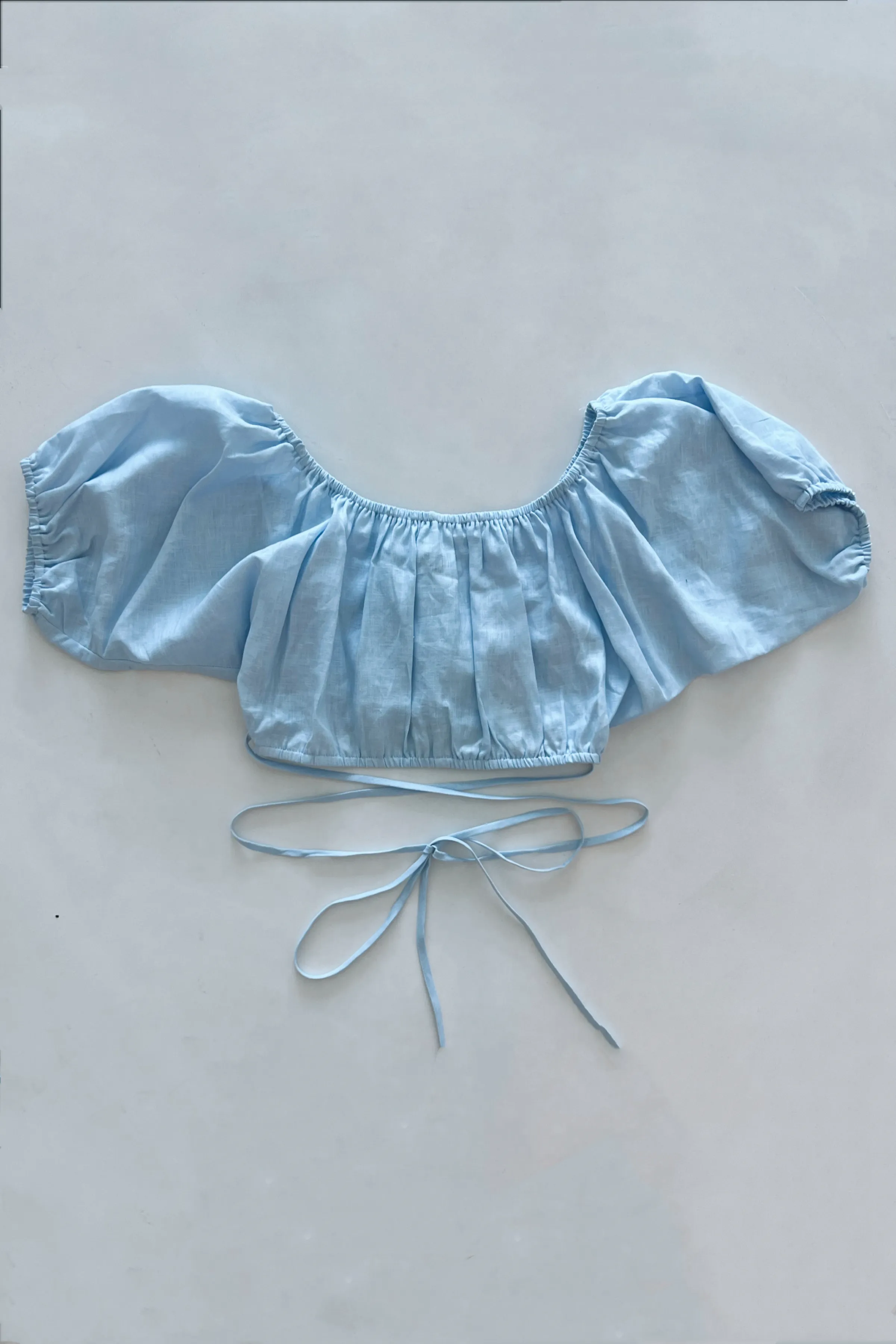 SOLE WRAP TOP SKY LINEN
