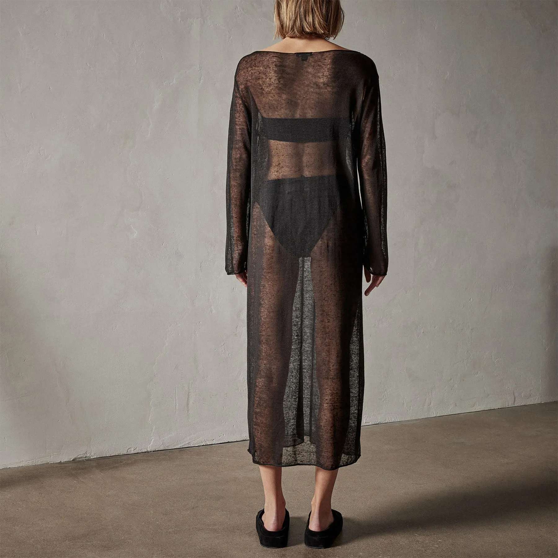 Soleil Linen Caftan - Black