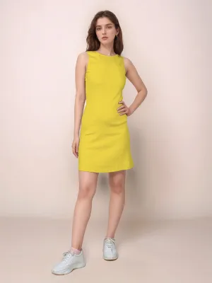 Solid Boat Neck Short Dress