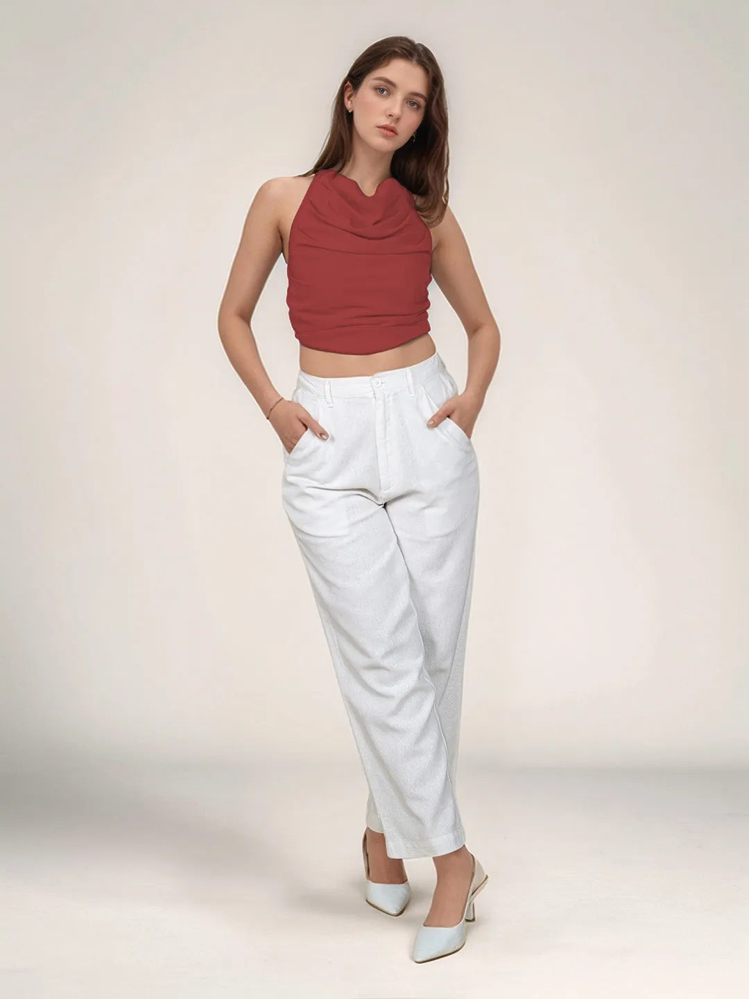 Solid Cowl Neck Top