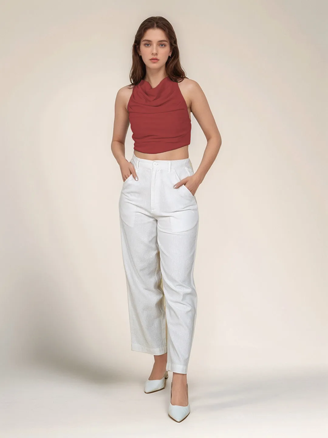 Solid Cowl Neck Top