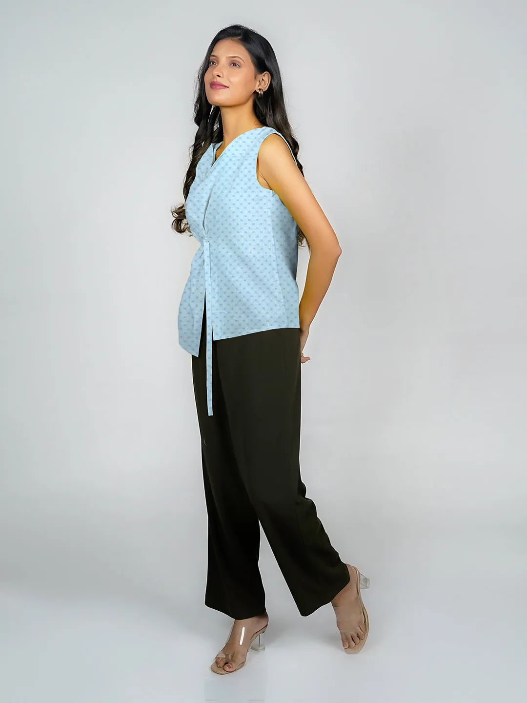 Solid Full-Sleeve Crop Top