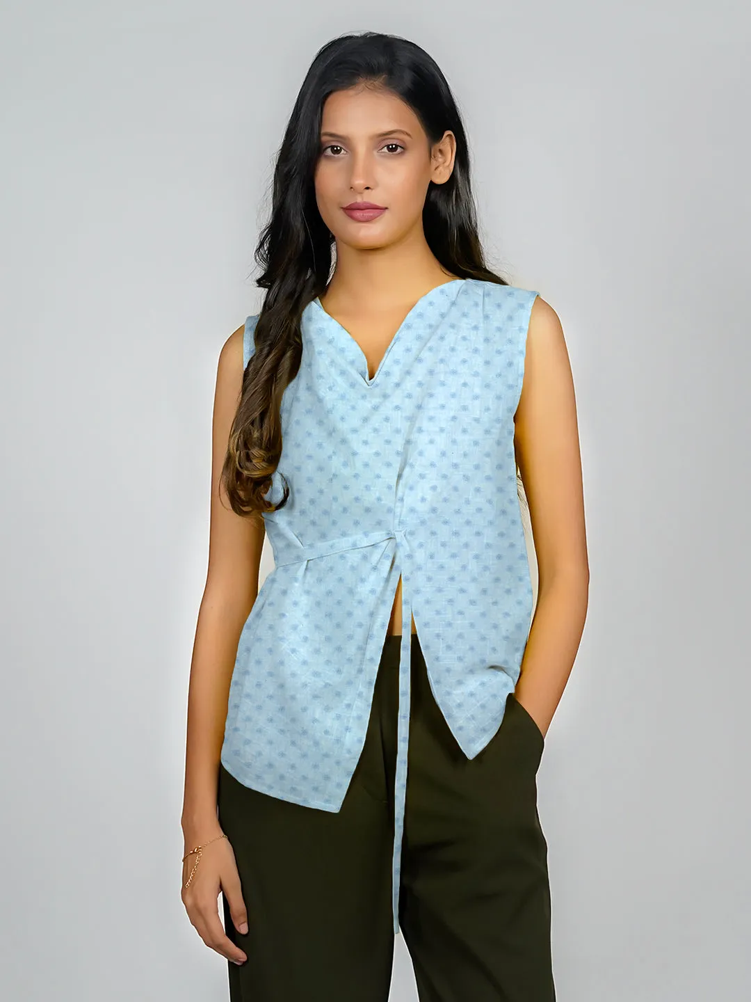 Solid Full-Sleeve Crop Top