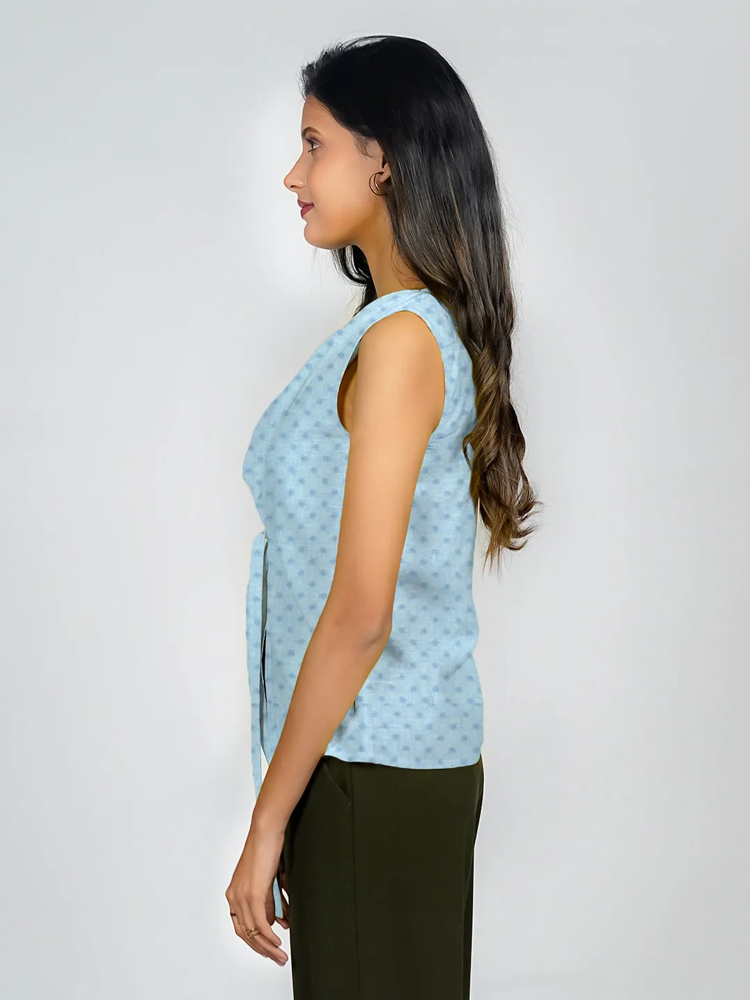 Solid Full-Sleeve Crop Top
