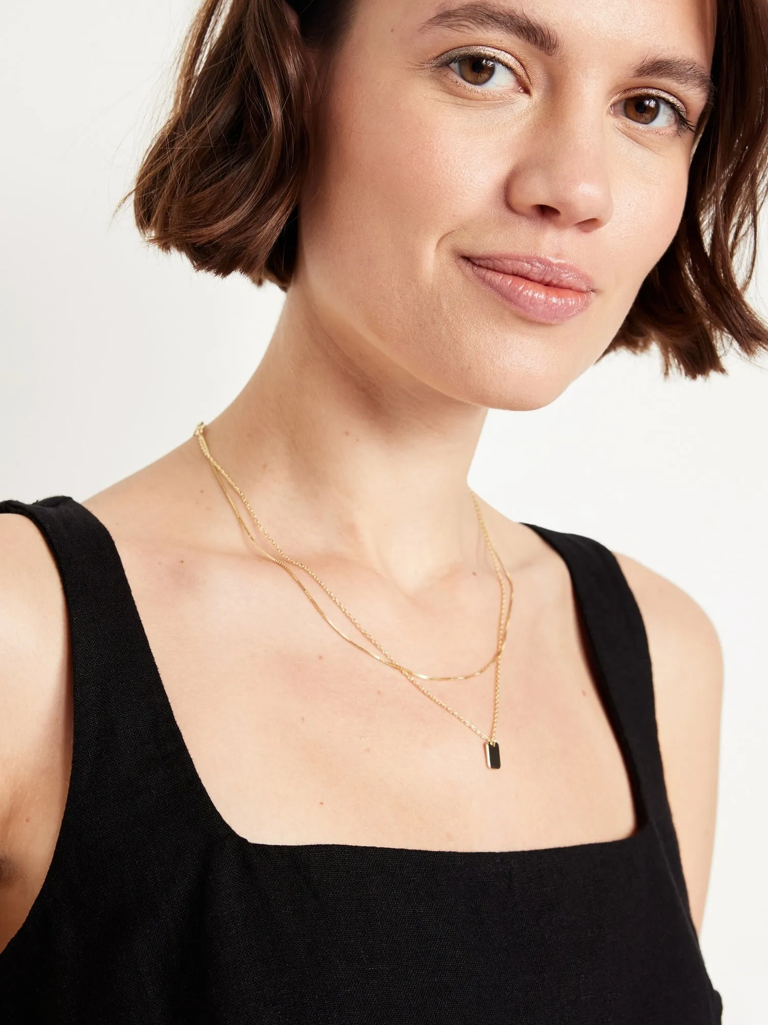 Square-Neck Linen-Blend Crop Tank Top