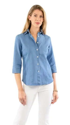 Stella - Linen Blend Shirt - Denim