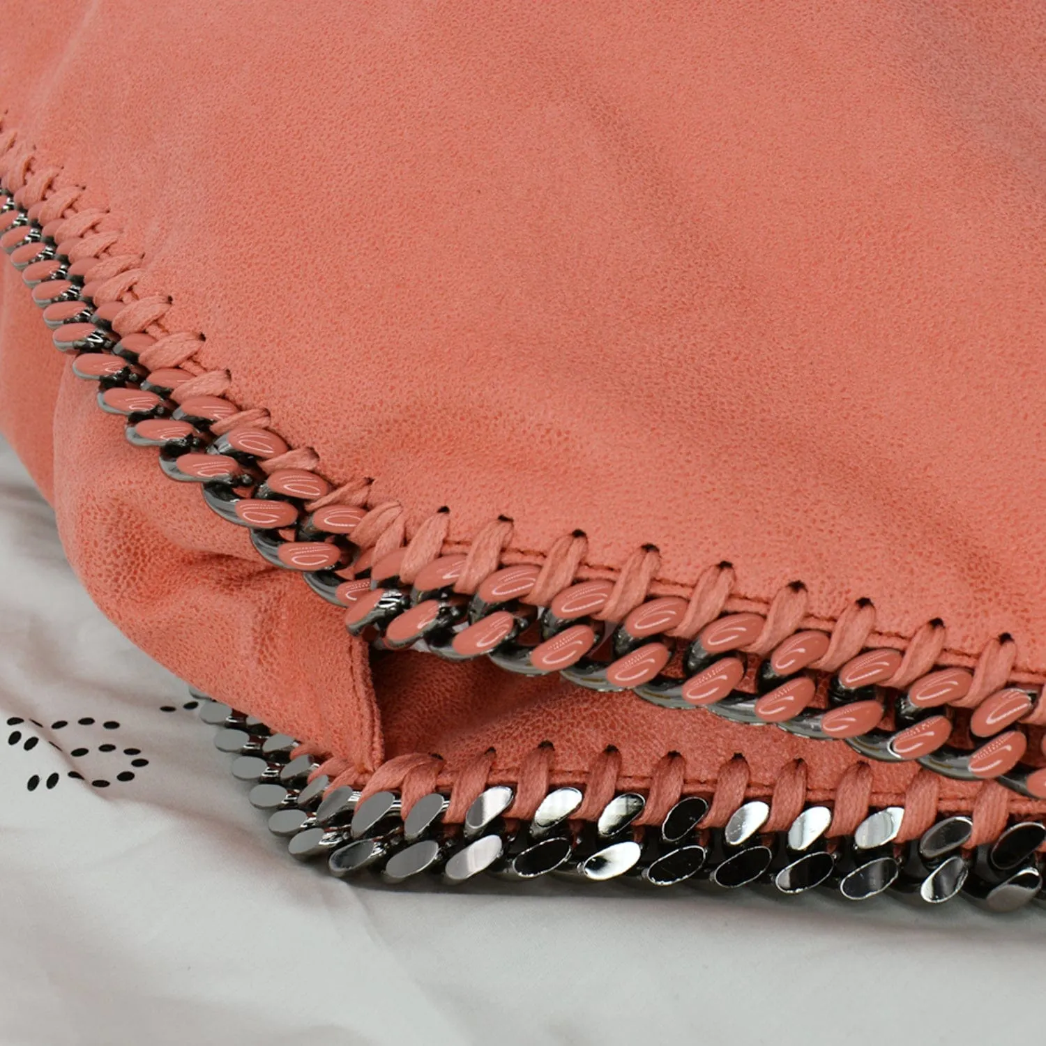 STELLA MCCARTNEY Falabella Large Faux Leather Chain Shoulder Bag Red