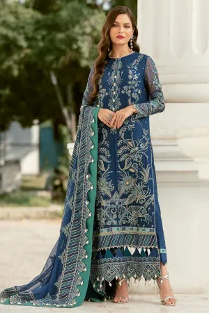 Steller Bleue  | Afrozeh LA Fuchsia'22 Collection | Unstitched Chiffon Suits