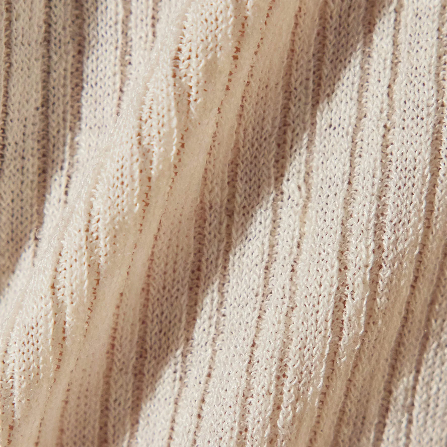 Stretch Linen Ribbed Dress - Canvas