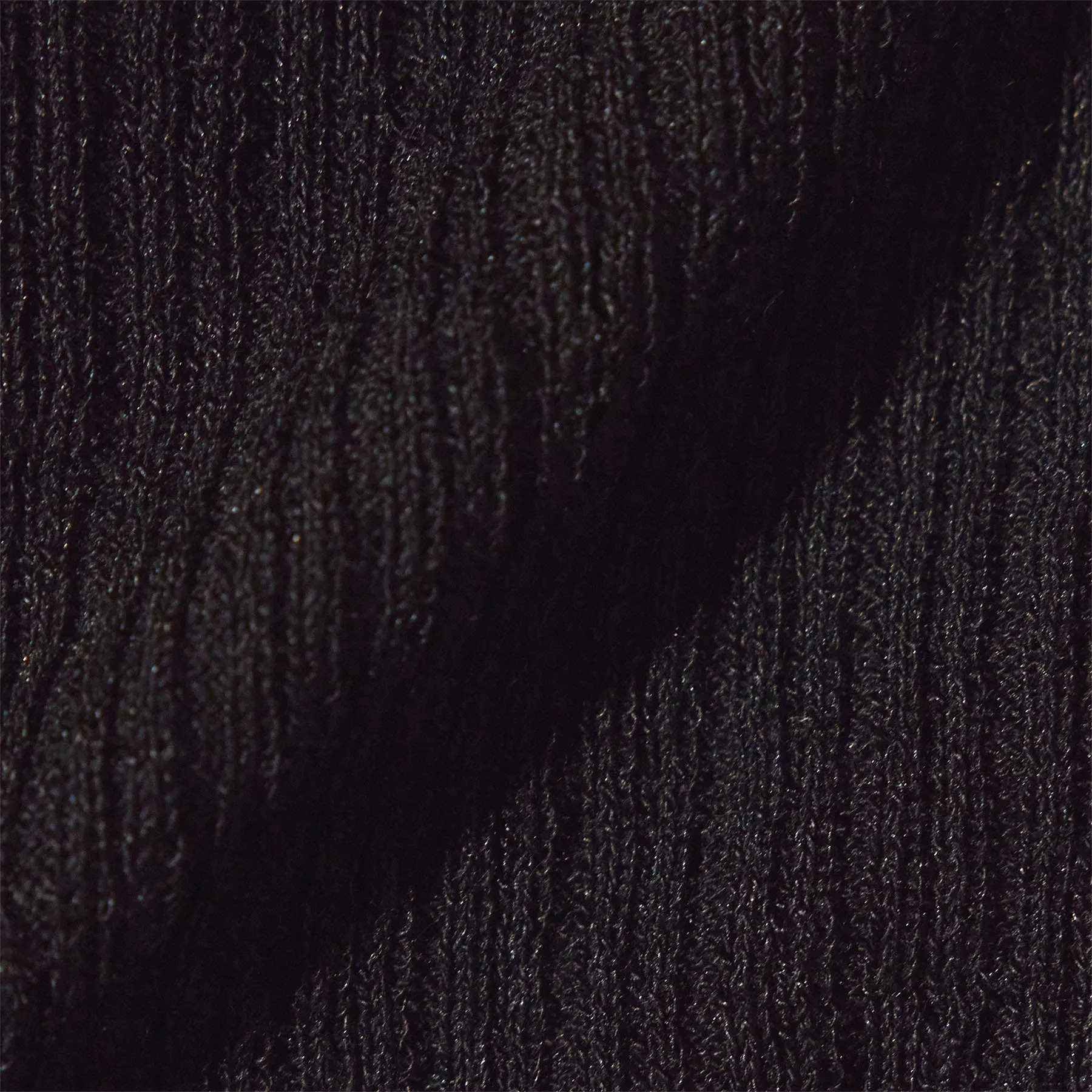 Stretch Linen Ribbed U Neck - Black