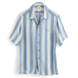 Tall Blue Ombre Linen Cotton Stripe