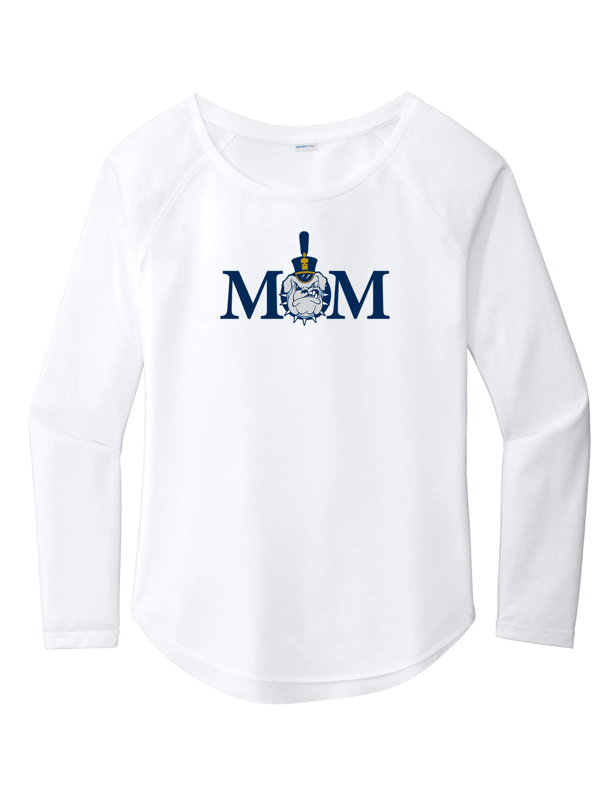 The Citadel, Mom & Spike Ladies Long Sleeve Tri-Blend Wicking Scoop Neck Raglan Tee Shirt