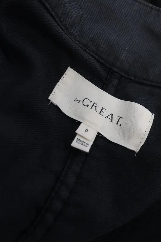 The Great The Brigade Jacket Charcoal Cotton Twill Size 0