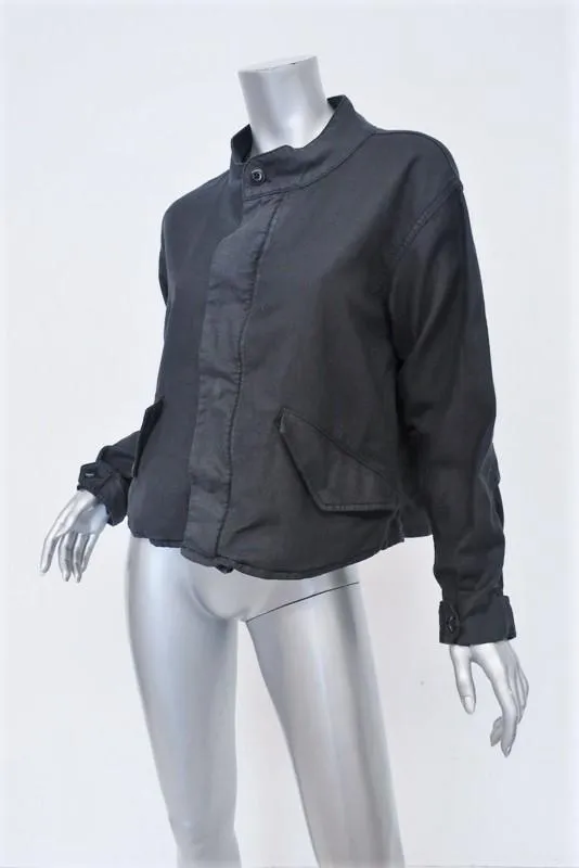 The Great The Brigade Jacket Charcoal Cotton Twill Size 0