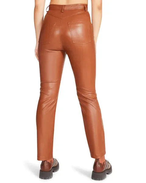 The Josie Vegan Leather Pant - Camel