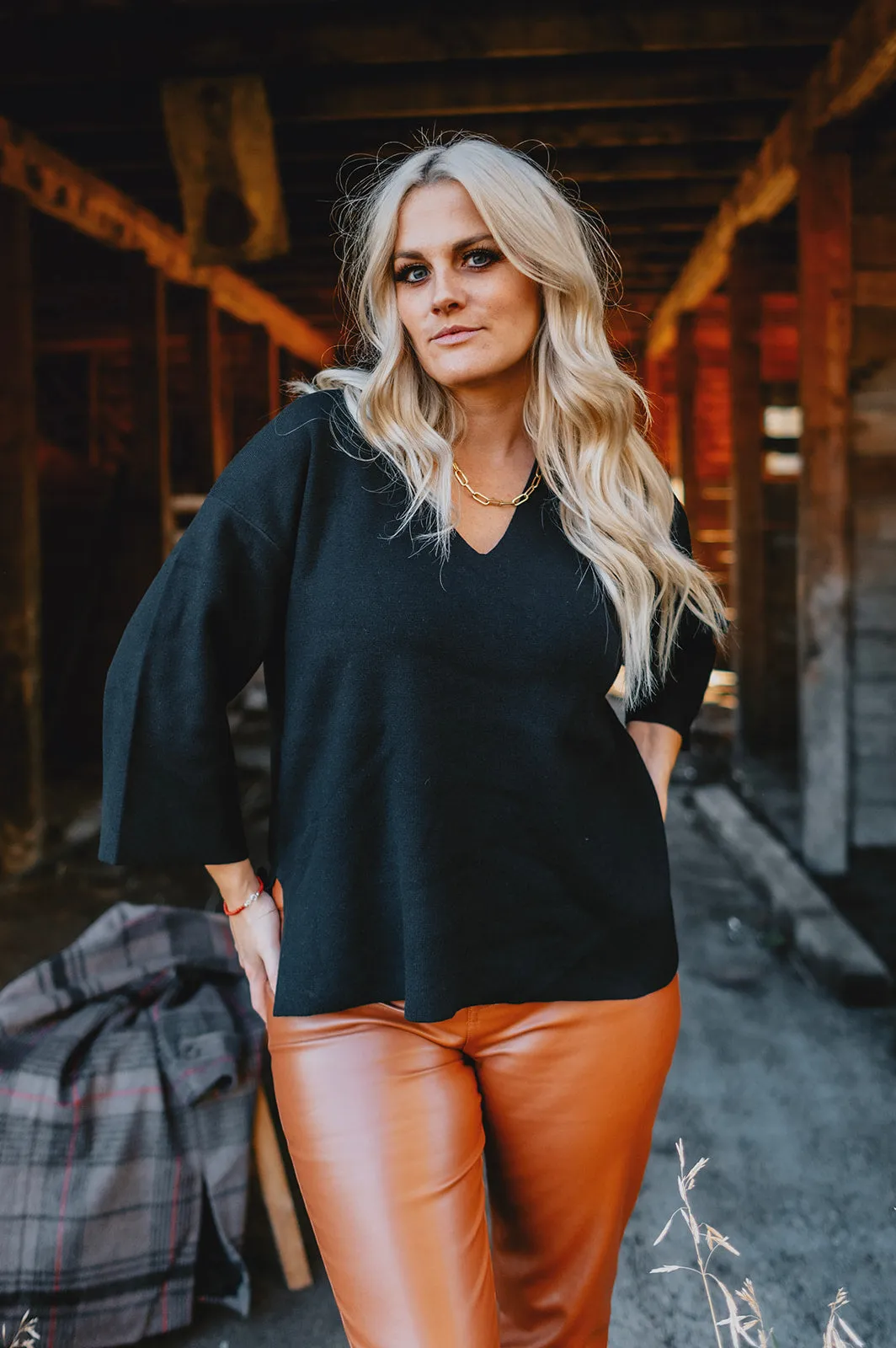 The Josie Vegan Leather Pant - Camel