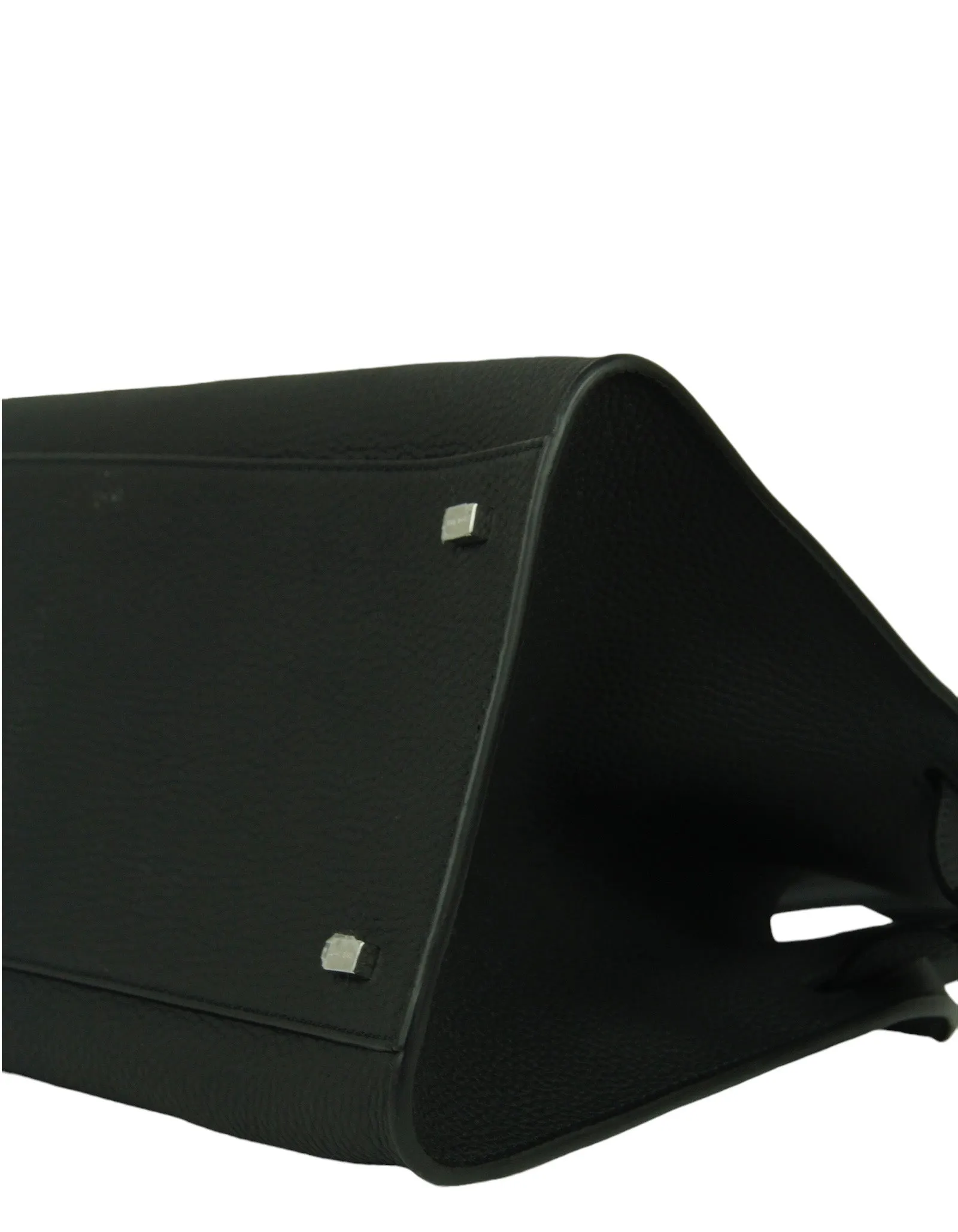 The Row Black Leather Soft Margaux 12 Bag