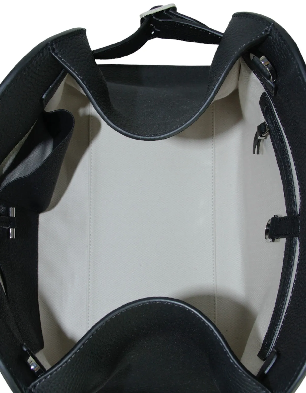 The Row Black Leather Soft Margaux 12 Bag