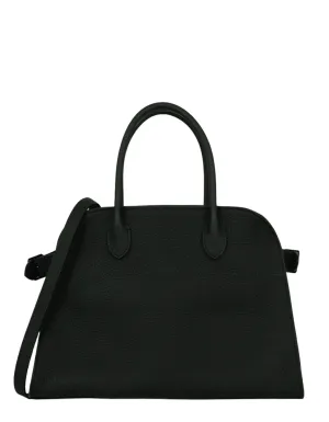 The Row Black Leather Soft Margaux 12 Bag