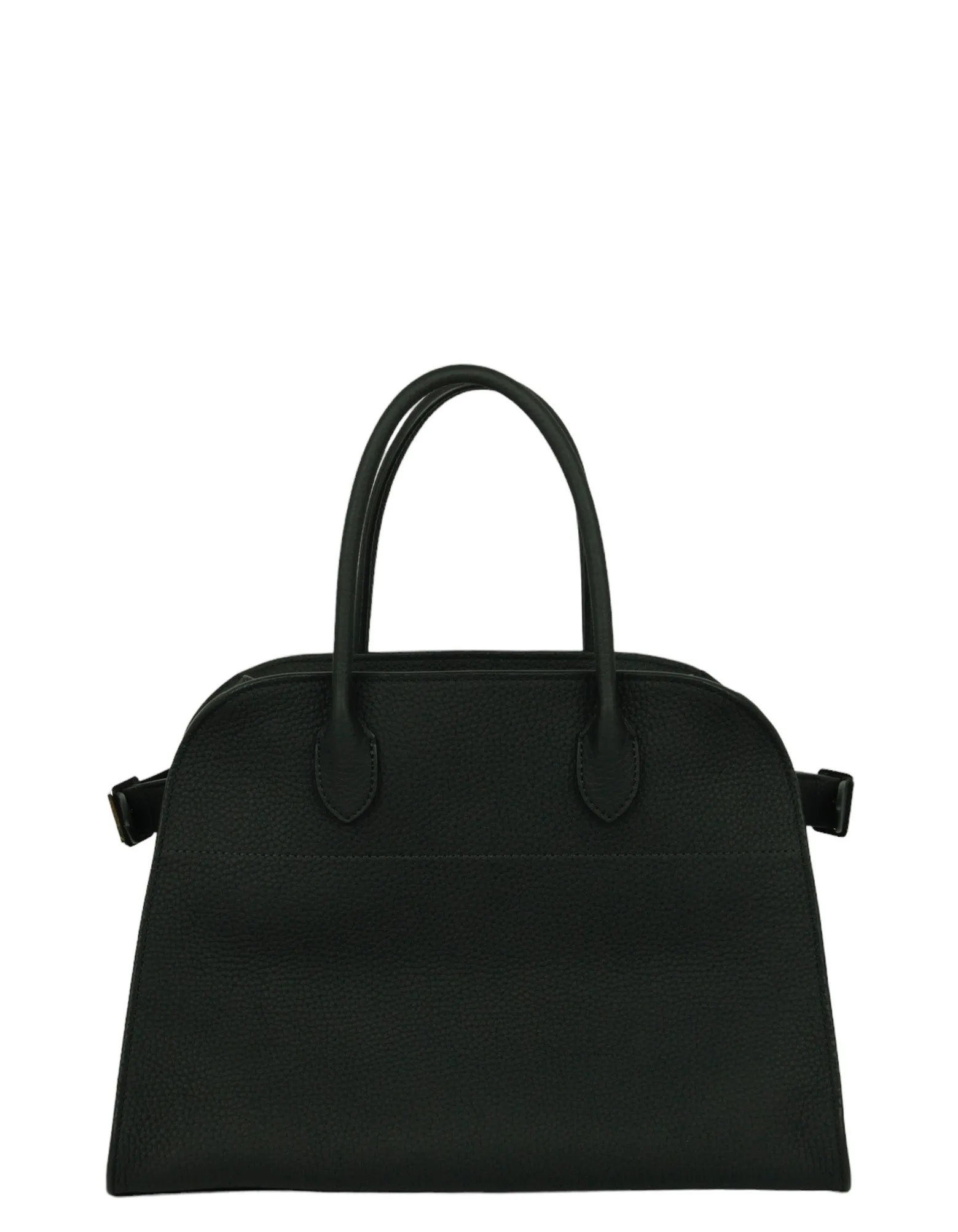 The Row Black Leather Soft Margaux 12 Bag