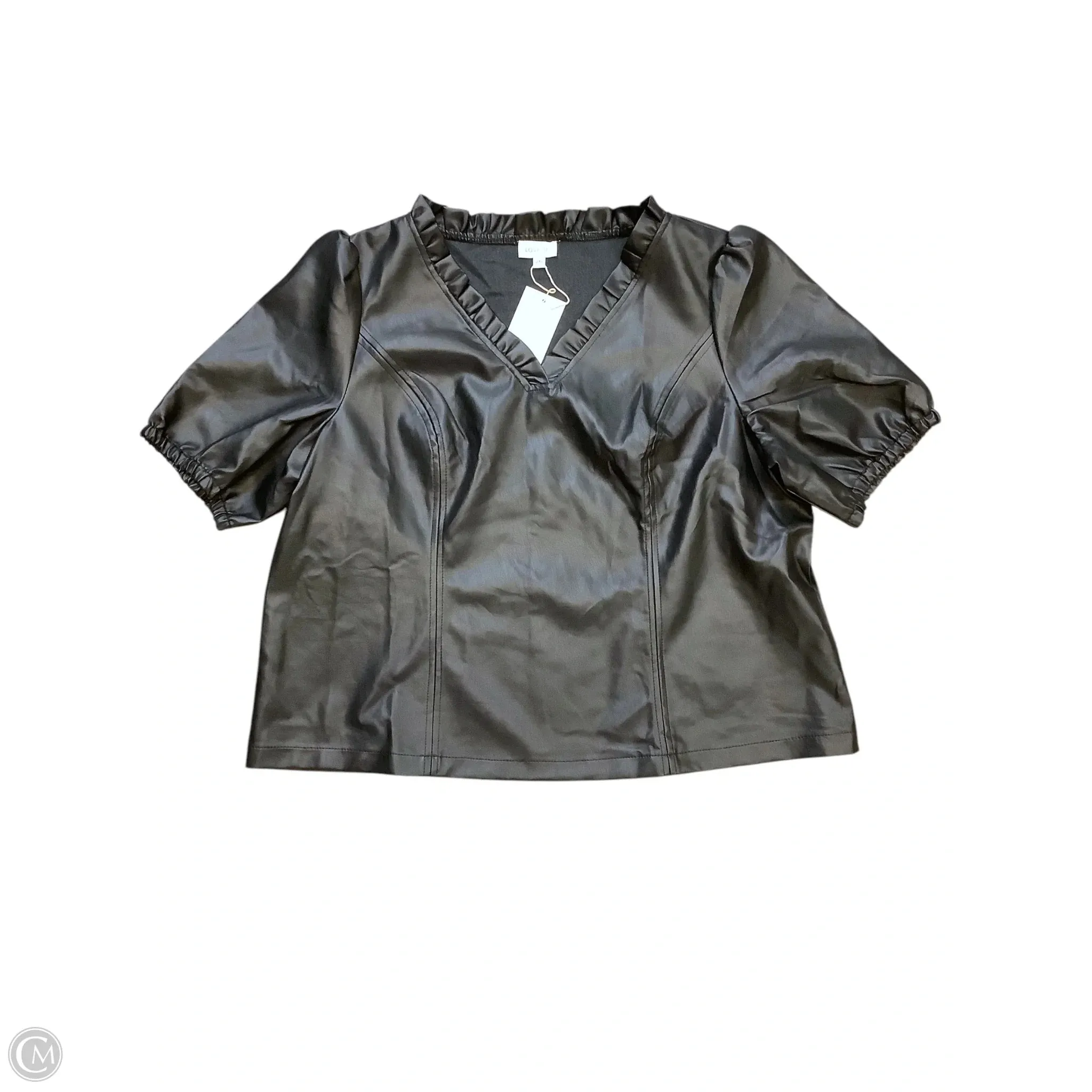 Top Short Sleeve By Cmc In Black, Size: 2x