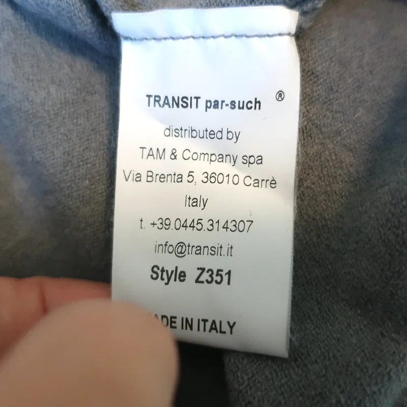 Transit Par-Such Turtleneck Sweater Gray Wool-Blend Size 4 Boxy Pullover