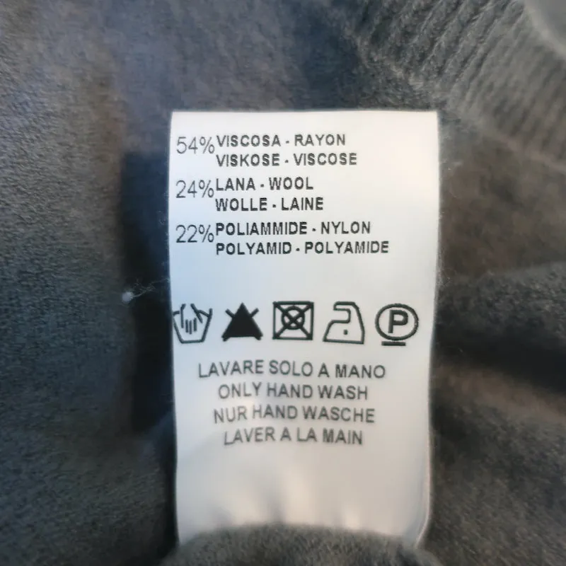 Transit Par-Such Turtleneck Sweater Gray Wool-Blend Size 4 Boxy Pullover