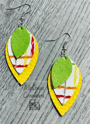 Triple Layer Color Edition Leather Earrings