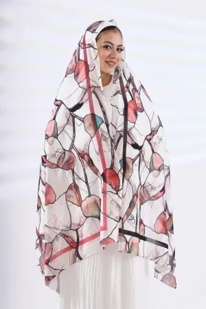 Twin Peaches Printed Chiffon Hijab
