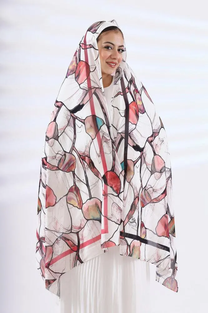 Twin Peaches Printed Chiffon Hijab