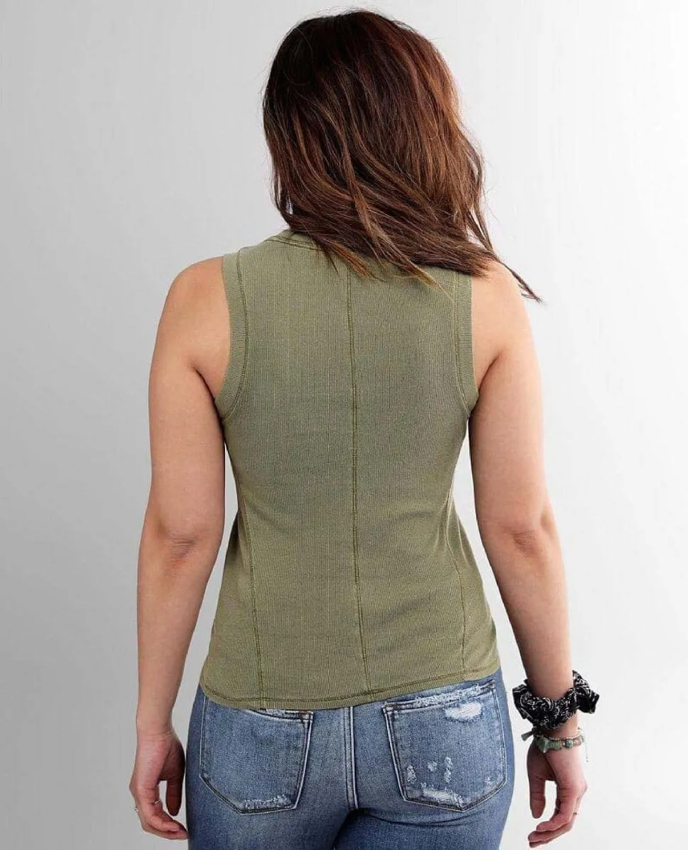 U Neck Tank Army Dust