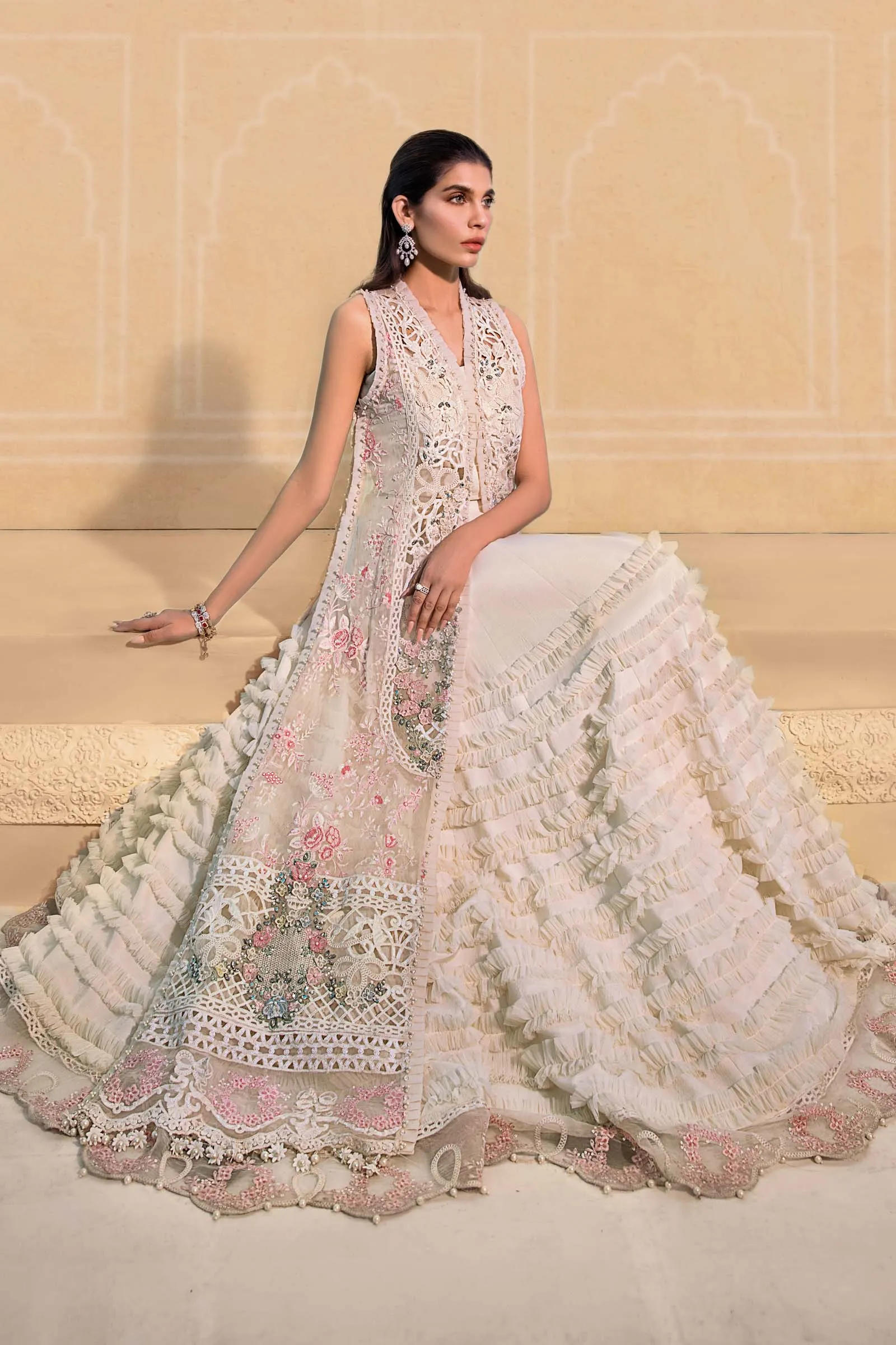 Unstitched MBROIDERED - Off White BD-2604 | Maria B Mbroidered Heritage Luxury Edition 2023 | Unstitched Embroidered Organza Suits