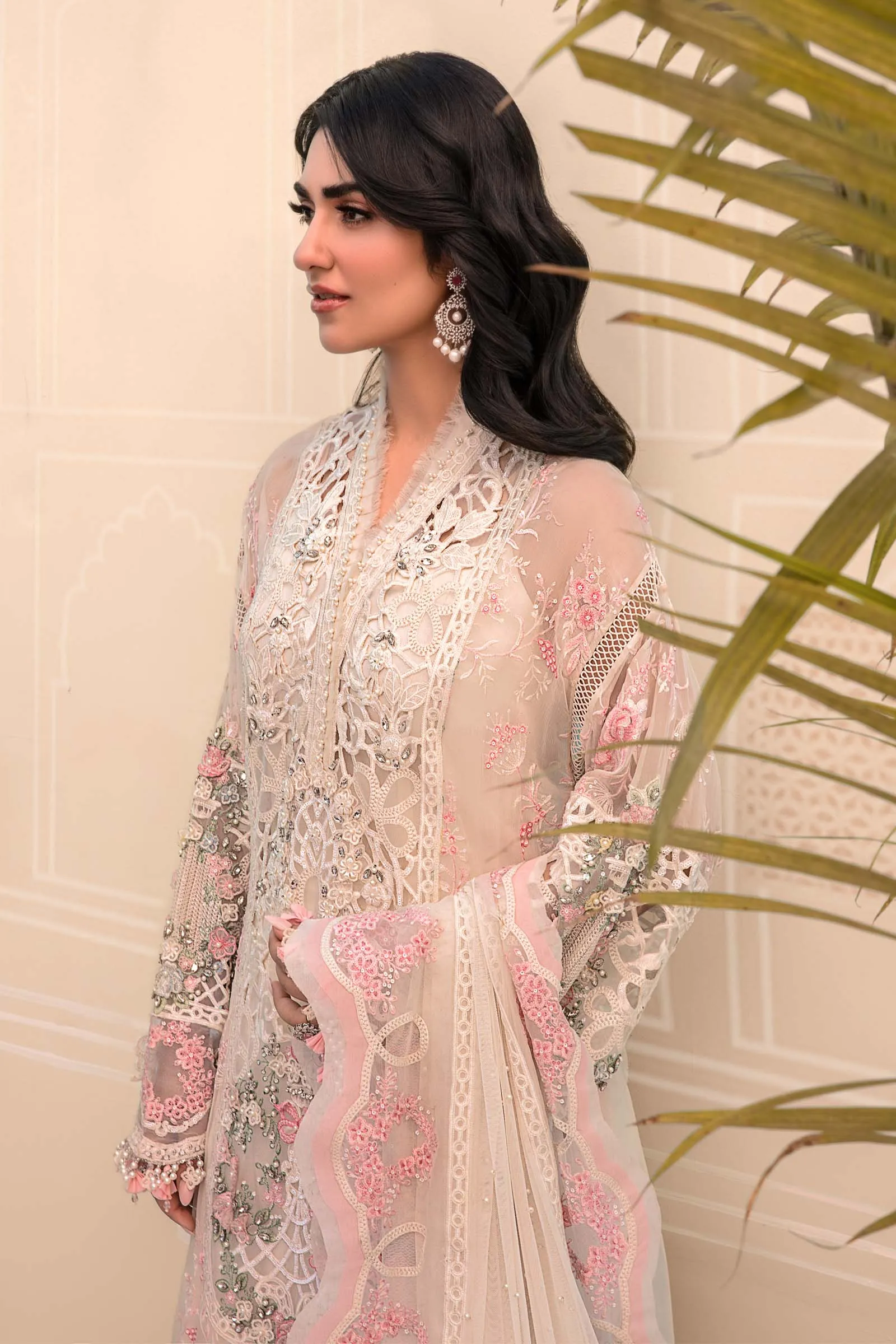 Unstitched MBROIDERED - Off White BD-2604 | Maria B Mbroidered Heritage Luxury Edition 2023 | Unstitched Embroidered Organza Suits