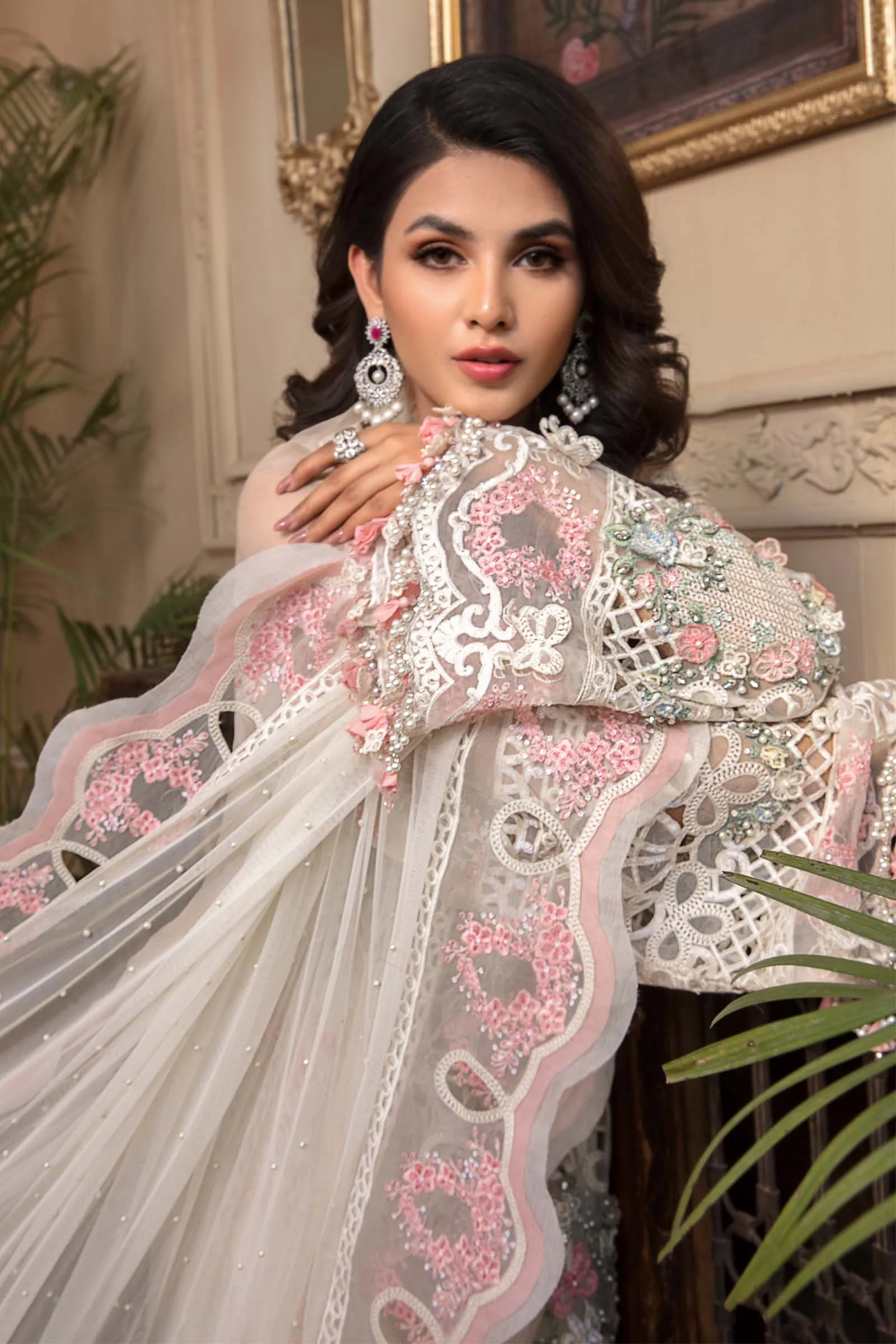 Unstitched MBROIDERED - Off White BD-2604 | Maria B Mbroidered Heritage Luxury Edition 2023 | Unstitched Embroidered Organza Suits