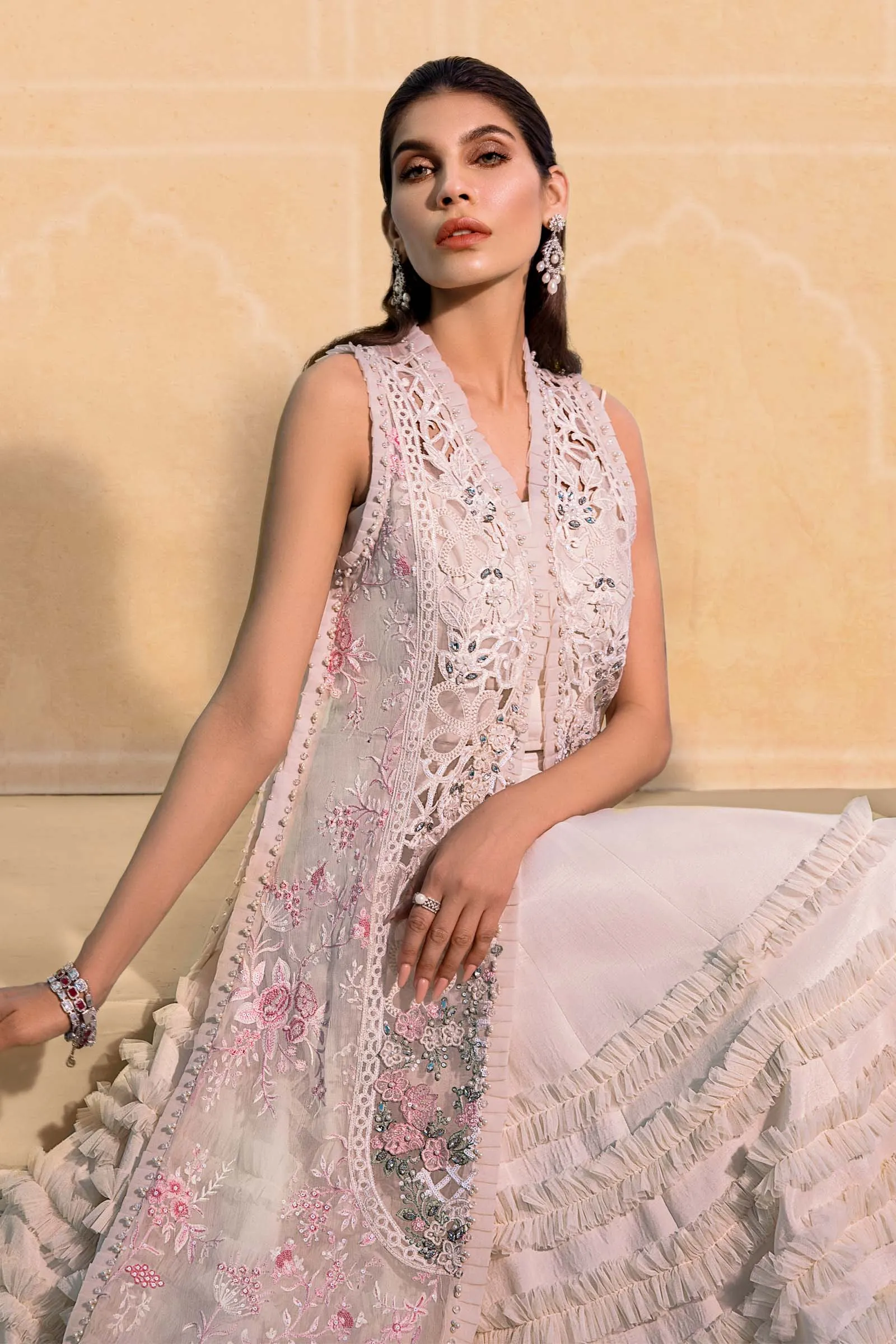 Unstitched MBROIDERED - Off White BD-2604 | Maria B Mbroidered Heritage Luxury Edition 2023 | Unstitched Embroidered Organza Suits