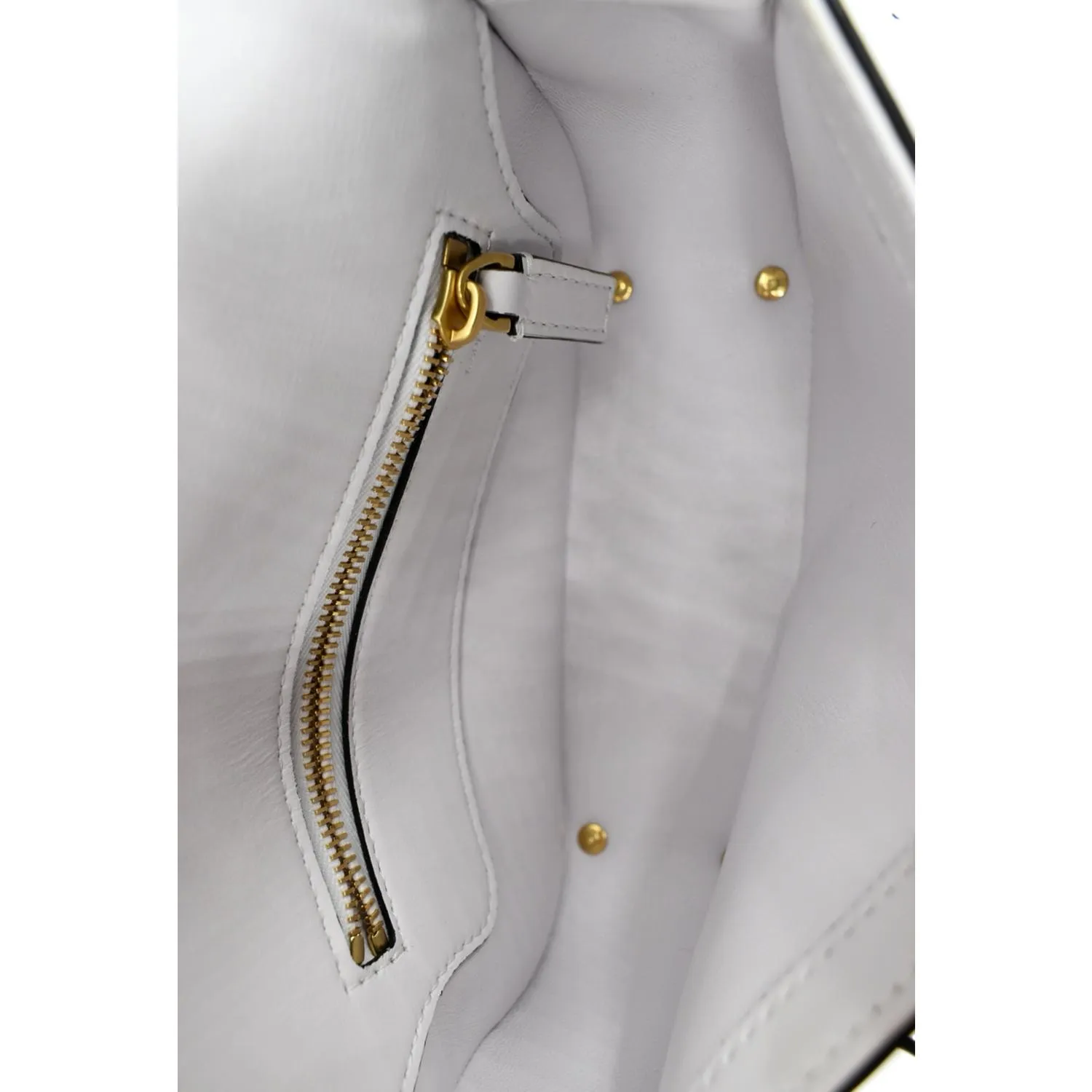 VALENTINO V Logo Chain Leather Shoulder Crossbody Bag Off White