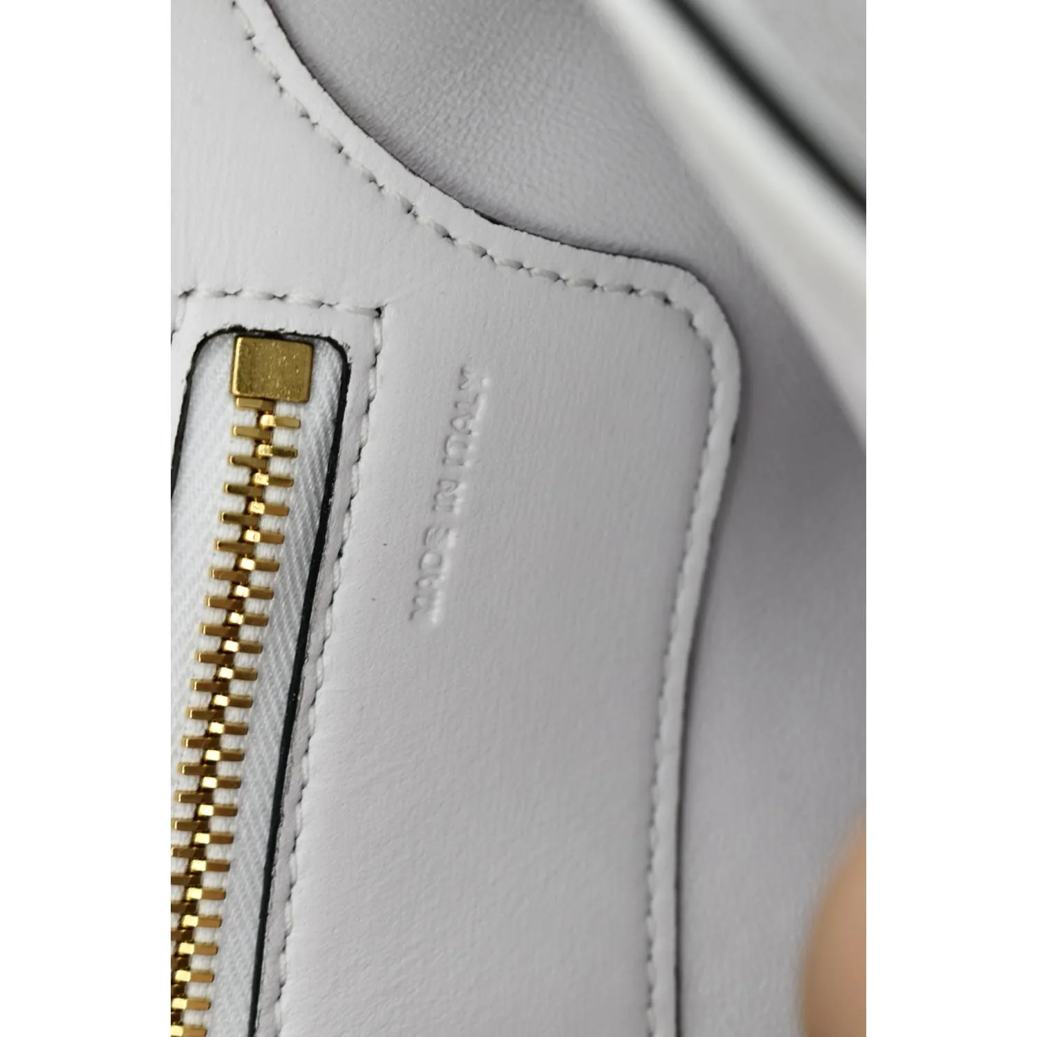 VALENTINO V Logo Chain Leather Shoulder Crossbody Bag Off White