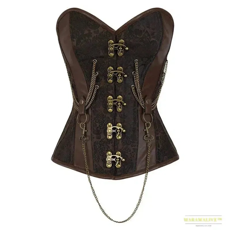 Victorian Steampunk Gothic Lace-Up Waist Corset - Vintage Burlesque Body Shapewear Bodice