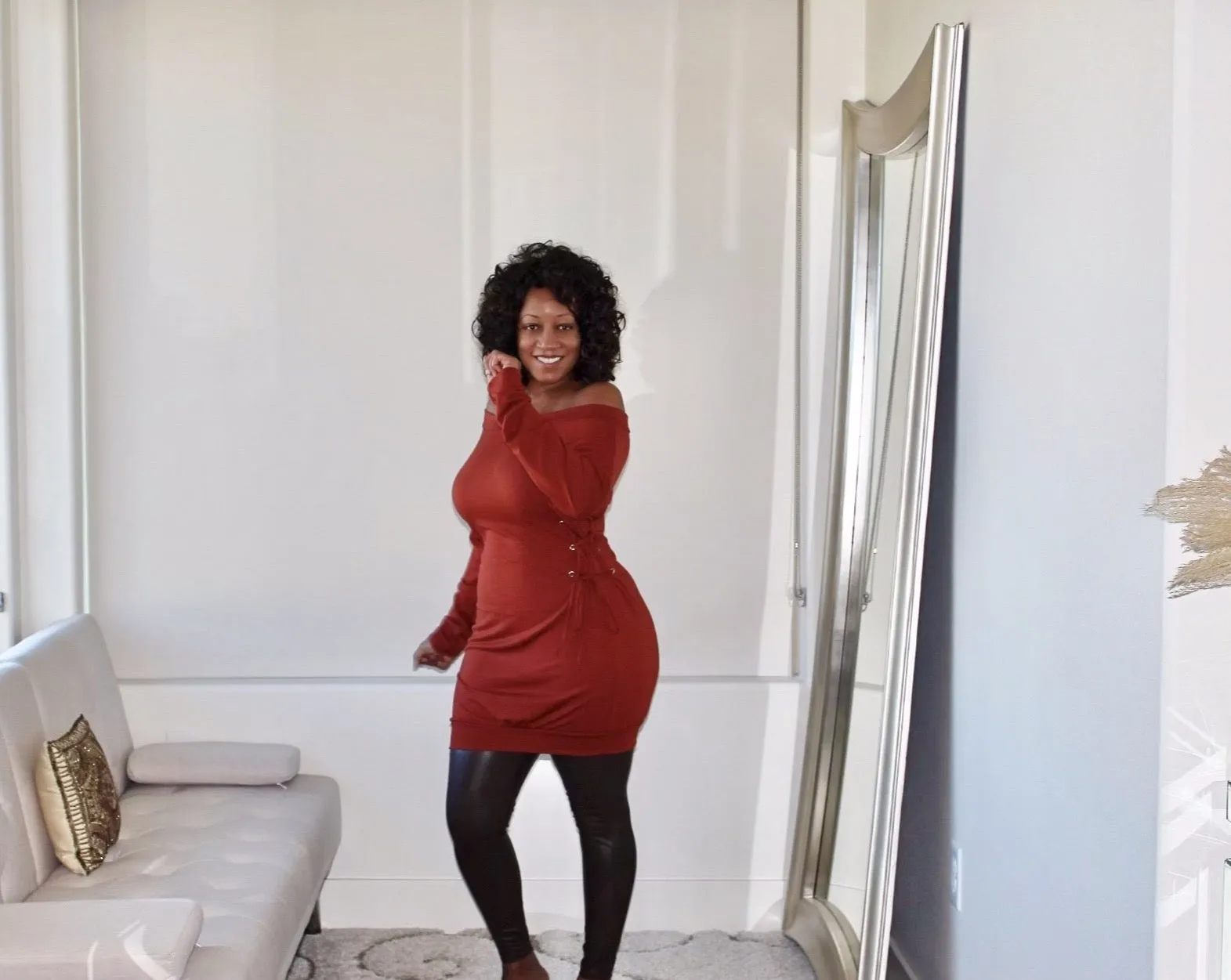 Waisted Tunic Midi Dress