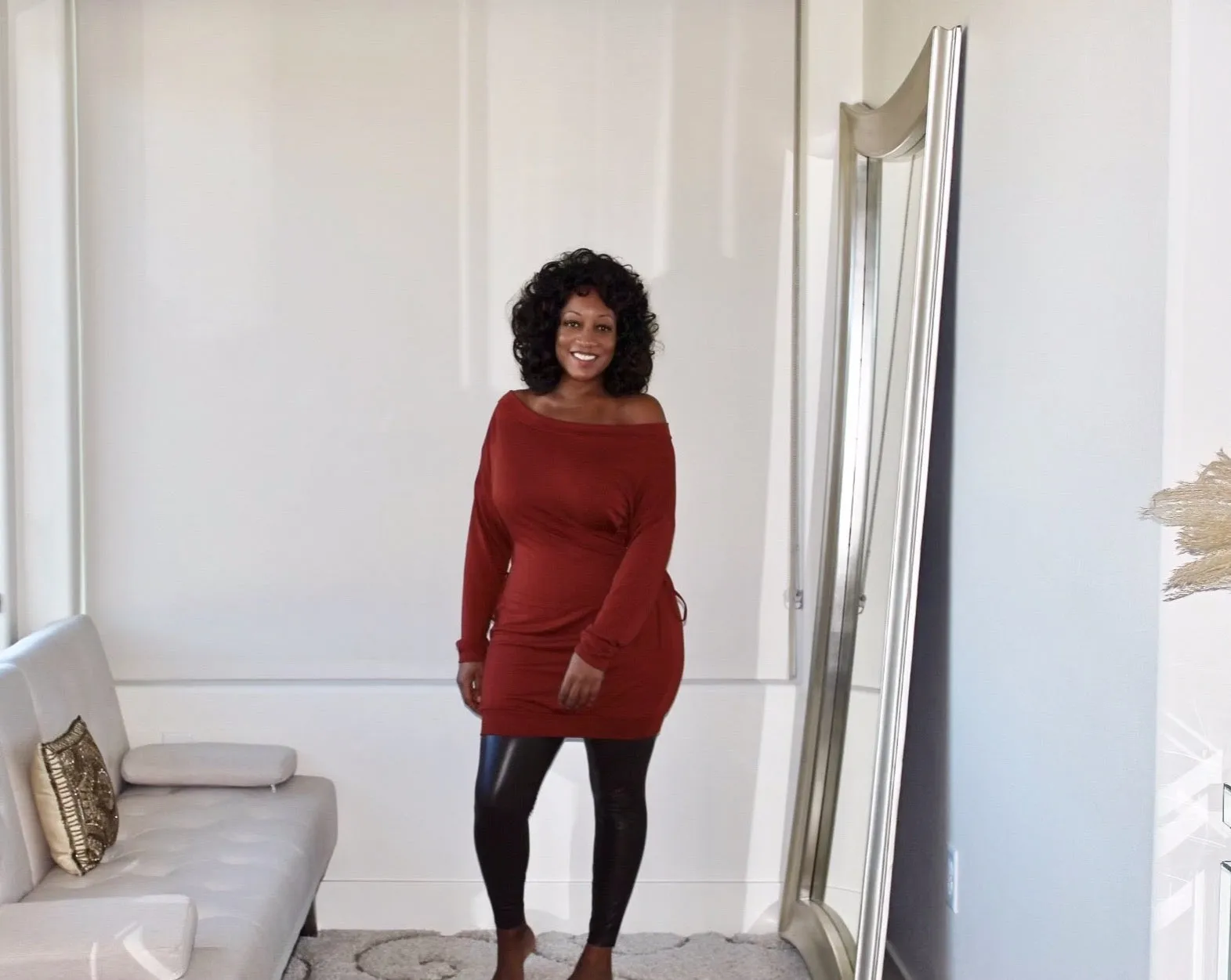 Waisted Tunic Midi Dress