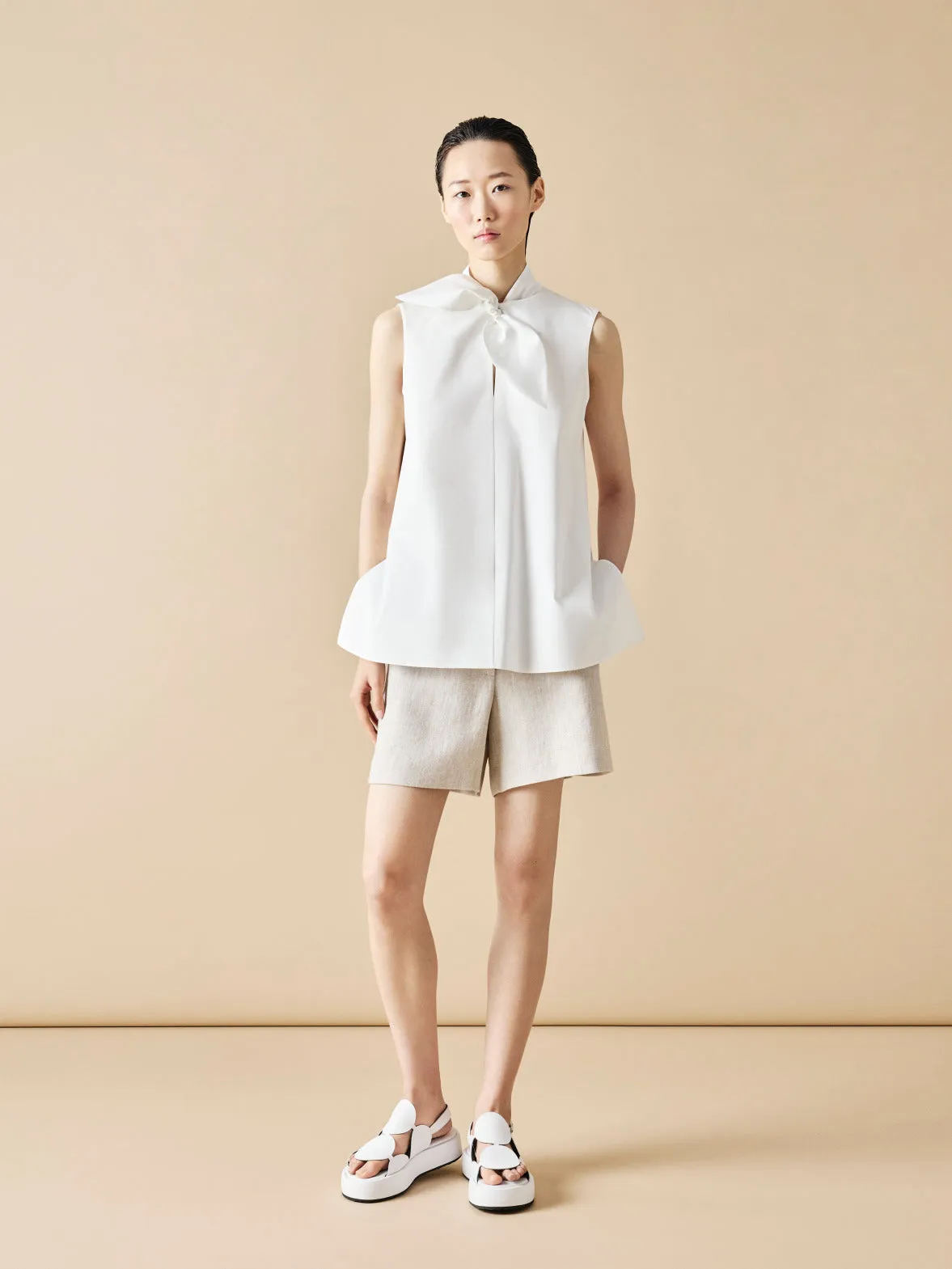 Washed Raw Linen Shorts