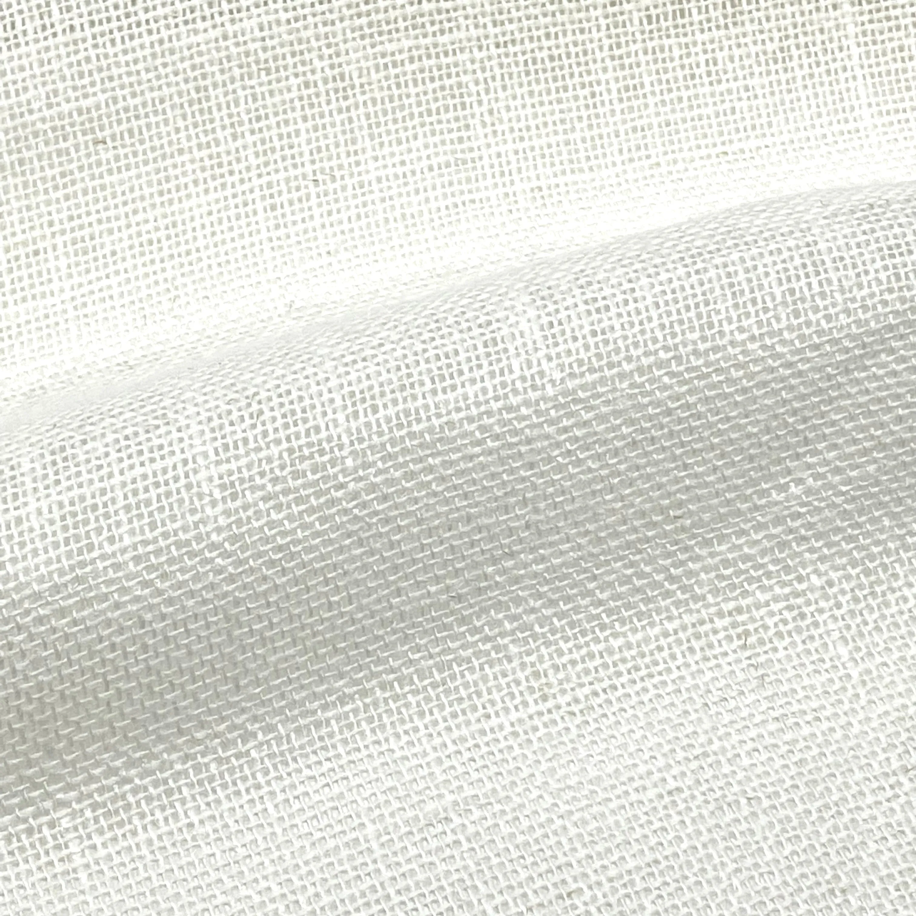 White & Ecru 100% Sheer Linen Fabric By The Yard/CL1054