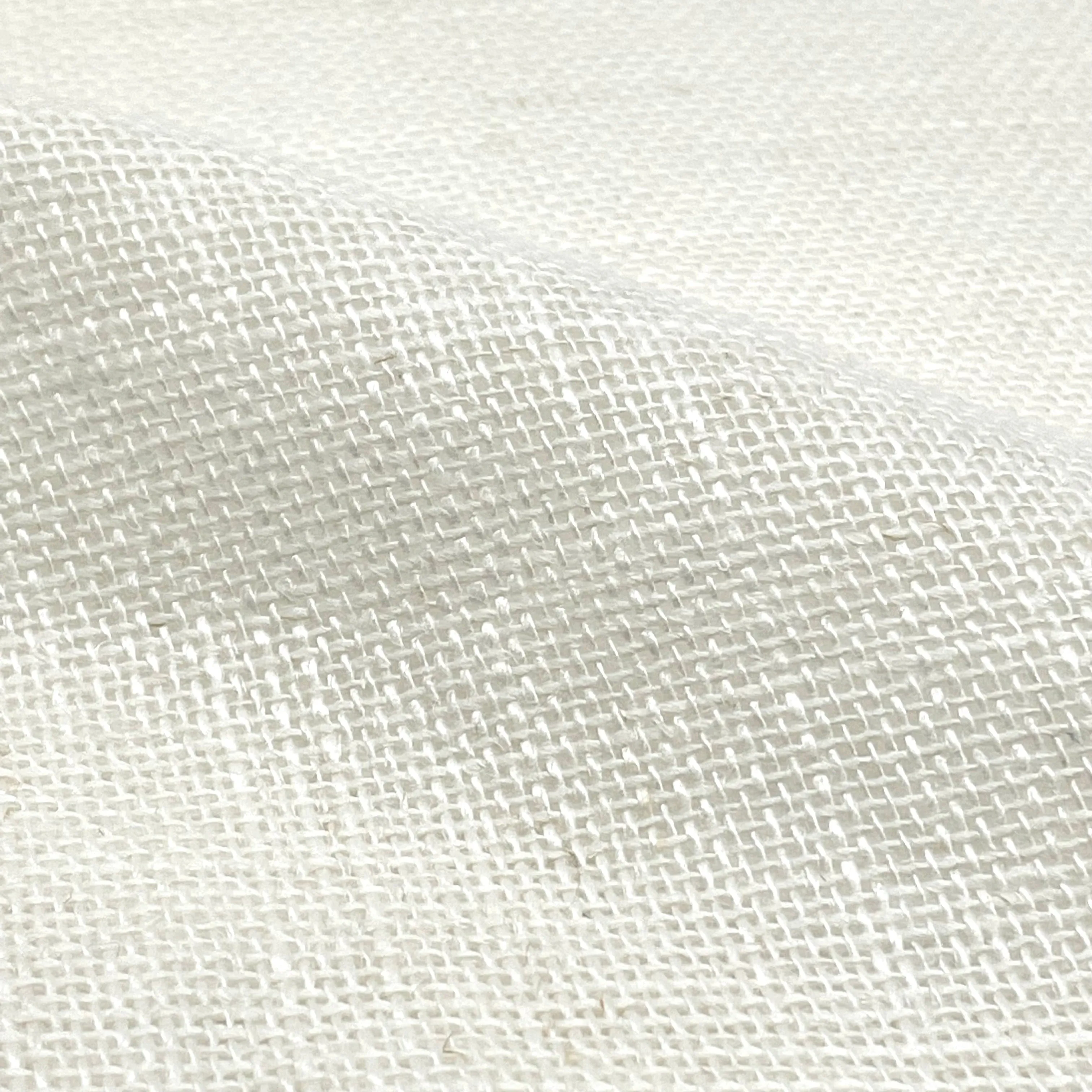 White & Ecru 100% Sheer Linen Fabric By The Yard/CL1054