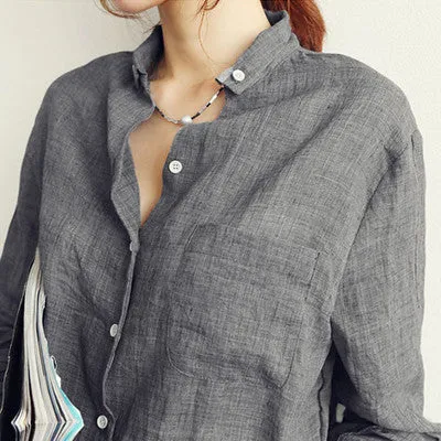 Woman Clothes Womens Tops Fashion Blusas Femininas Women Blouses Linen Blouse White Shirt Plus Size Roupas