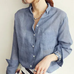 Woman Clothes Womens Tops Fashion Blusas Femininas Women Blouses Linen Blouse White Shirt Plus Size Roupas
