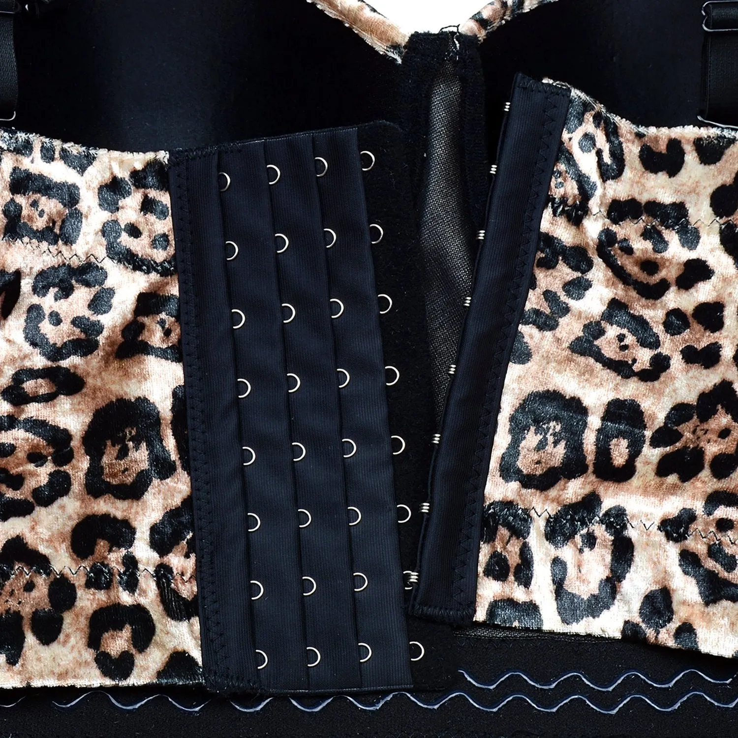 Women Sexy Feather Leopard Pattern Bustier Crop Top Women's Corset Top Bra Brown