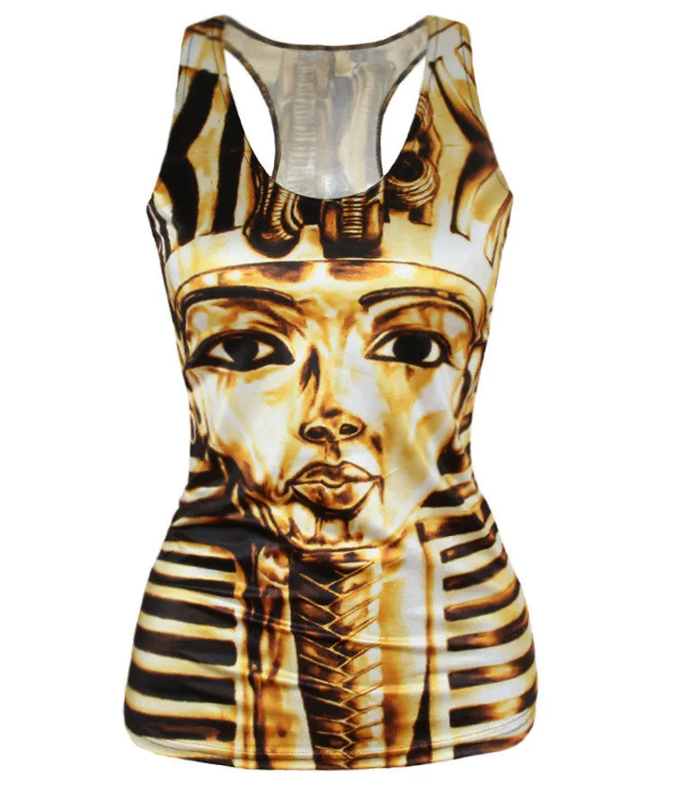 Women Summer Style T Shirt Punk Club Sleeveless Costume 3D T-Shirts Women Fashion Leisure Vest