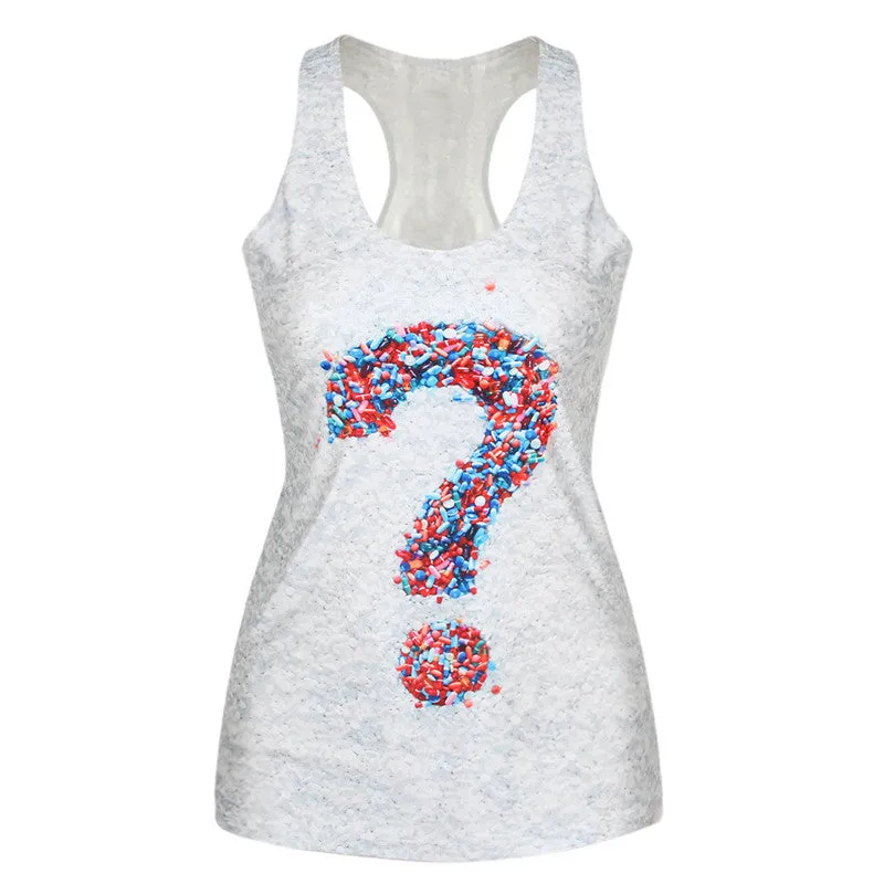 Women Summer Style T Shirt Punk Club Sleeveless Costume 3D T-Shirts Women Fashion Leisure Vest