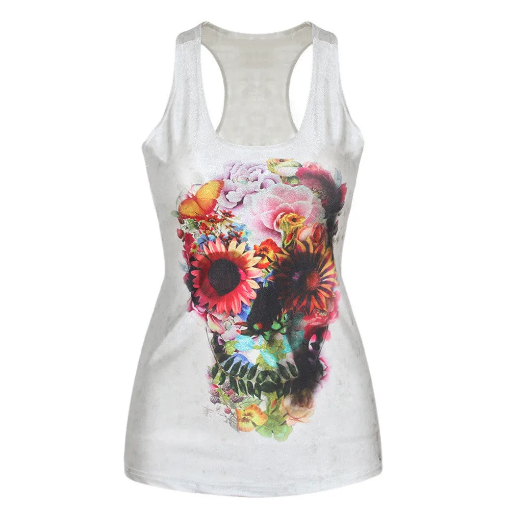 Women Summer Style T Shirt Punk Club Sleeveless Costume 3D T-Shirts Women Fashion Leisure Vest